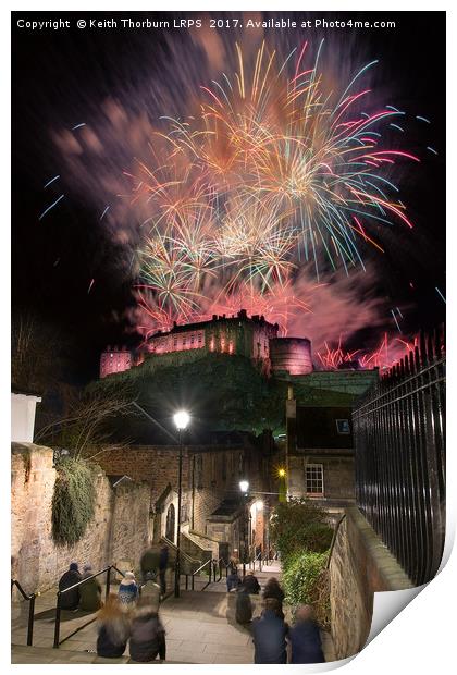 Edinburgh 2017 New year Fireworks Print by Keith Thorburn EFIAP/b