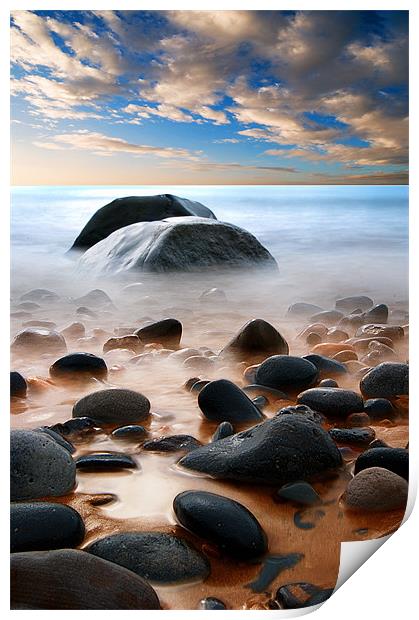 Stone Beach Print by Keith Thorburn EFIAP/b