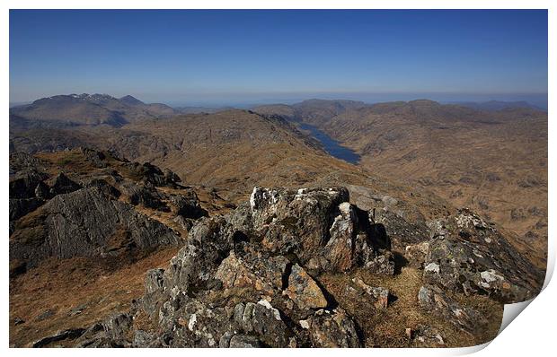 On the Summit of Sgurr na Utha. Print by John Cameron