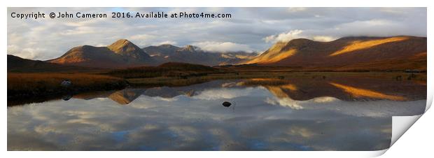 Morning light on the Black Mount on Rannoch Moor. Print by John Cameron