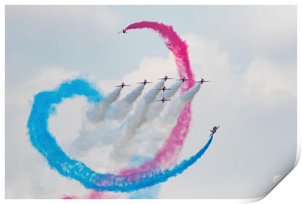 Red Arrows Twister Print by J Biggadike