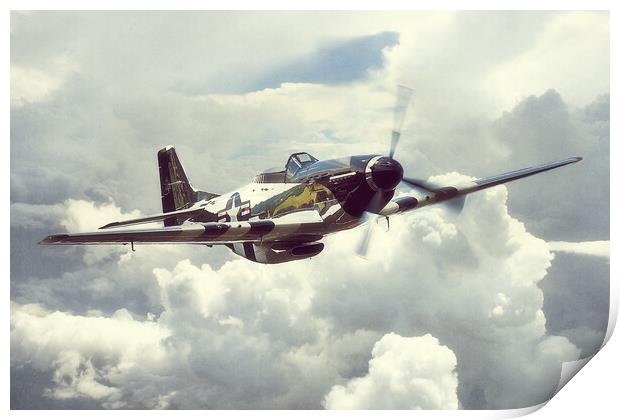 P-51 Mustang Quicksilver Print by J Biggadike