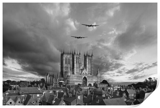 Lancaster Flypast Print by J Biggadike