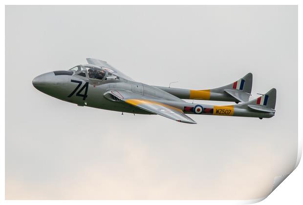 de Havilland Vampire Print by J Biggadike