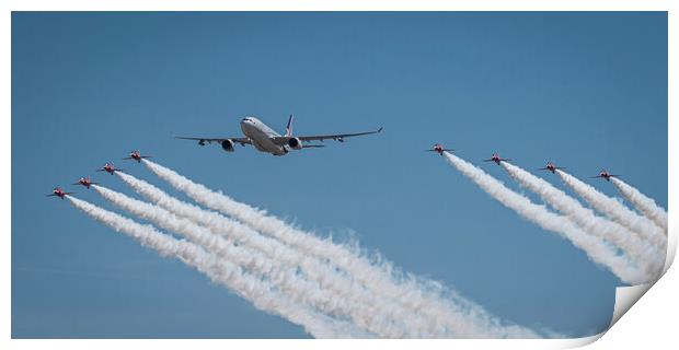 The Red Arrows and Vespina Print by J Biggadike