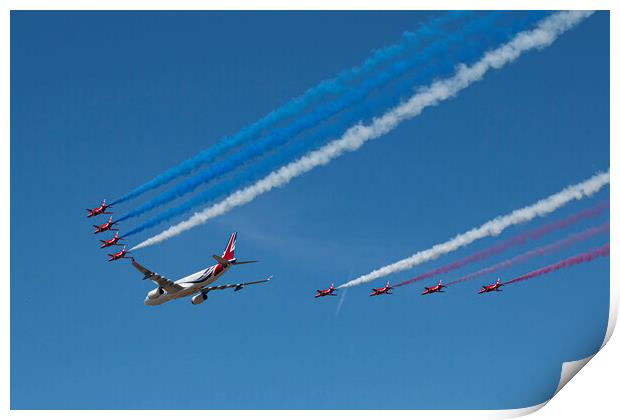 The Red Arrows and Voyager Print by J Biggadike