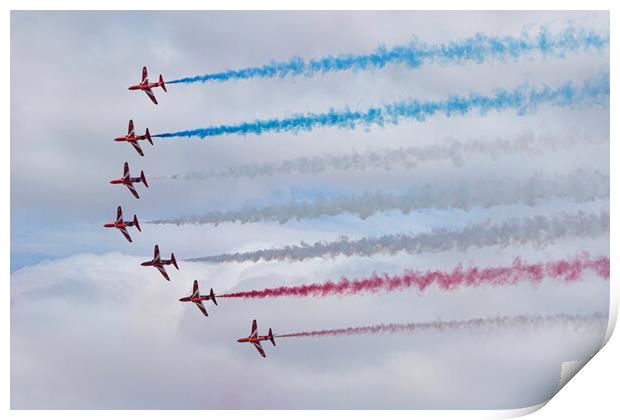 Red Arrows Jubilee Present Print by J Biggadike