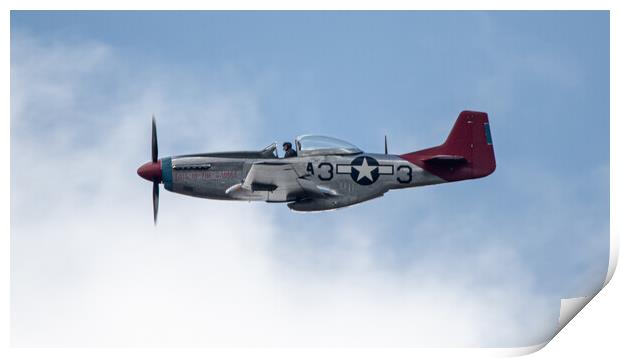 P51 Mustang Tall In The Saddle Print by J Biggadike