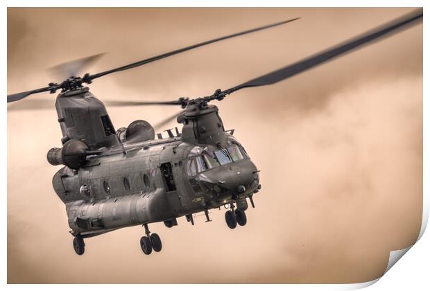 CH47 Chinook Helicopter Print by J Biggadike