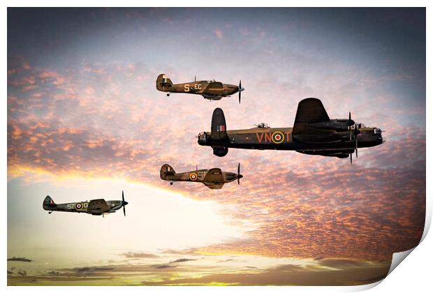 The Battle of Britain Memorial Flight Print by J Biggadike