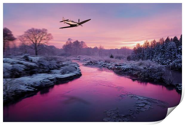 A Winter Sortie Print by J Biggadike