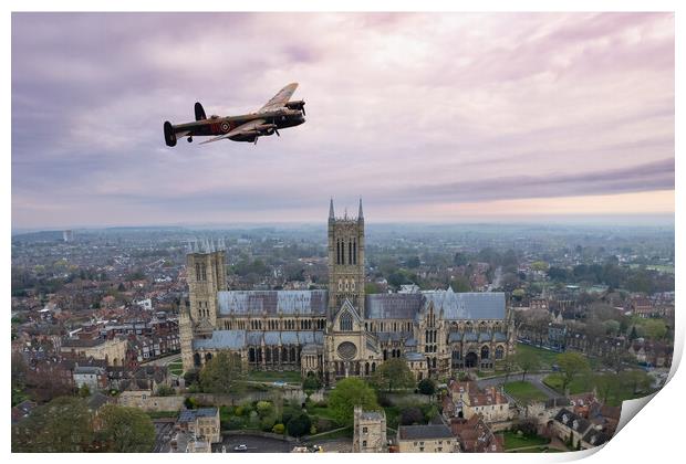 Lancaster Over The Cathedral Print by J Biggadike