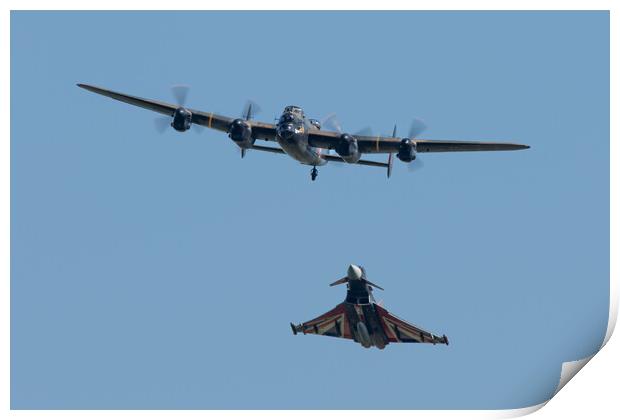 Lancaster Bomber and Typhoon Print by J Biggadike