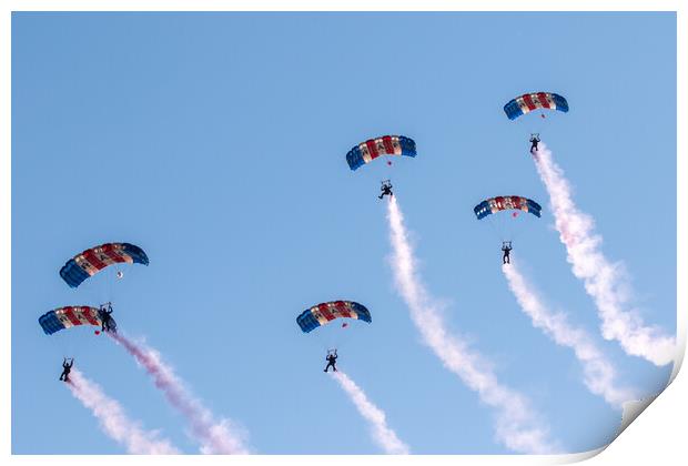 RAF Falcons Parachute Display Team Print by J Biggadike