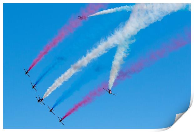 Red Arrows Tornado Print by J Biggadike