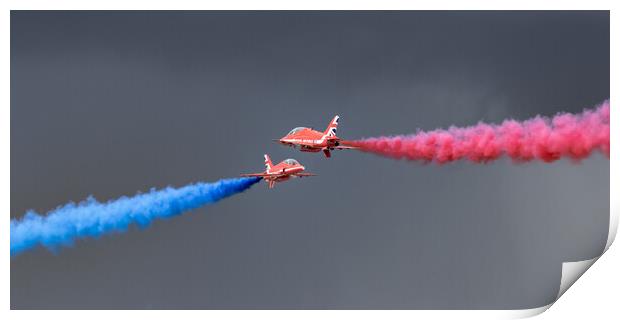 Red Arrows Synchro Pair Print by J Biggadike