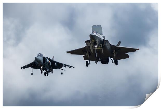 F35 and Harrier Print by J Biggadike