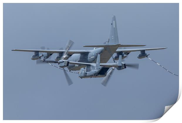 MC-130 Hercules and CV-22 Osprey Print by J Biggadike