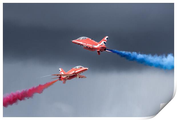 Red Arrows Synchro Pair Print by J Biggadike