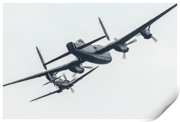 BBMF Lancaster and Spitfire Print by J Biggadike