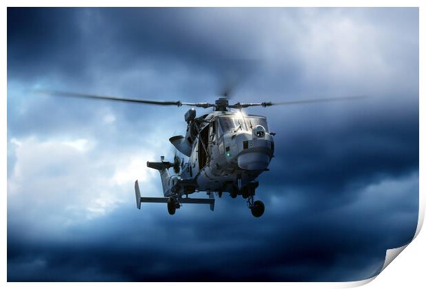 Royal Navy Wildcat Helicopter Print by J Biggadike