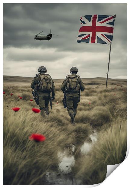 Falklands heroes Print by J Biggadike