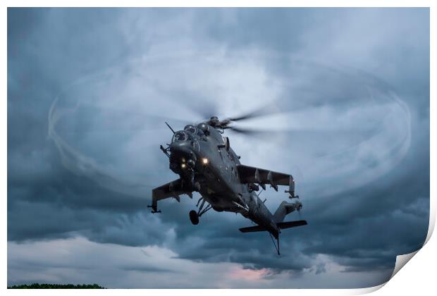 Mil Mi-24P Hind Print by J Biggadike