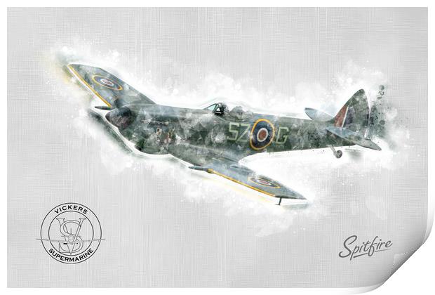 Supermarine Spitfire Mk XVI TE311 Painting Print by J Biggadike