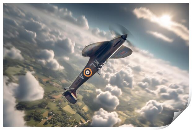 Supermarine Spitfire Victory Print by J Biggadike