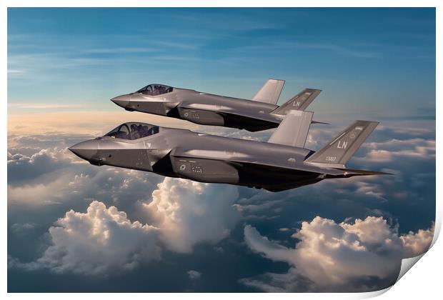 The 495th FS F35A Lightning II Print by J Biggadike