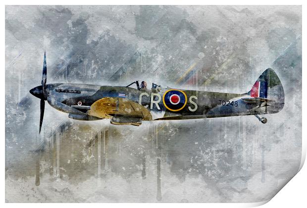 Supermarine Spitfire Mk XVI TD248 Print by J Biggadike