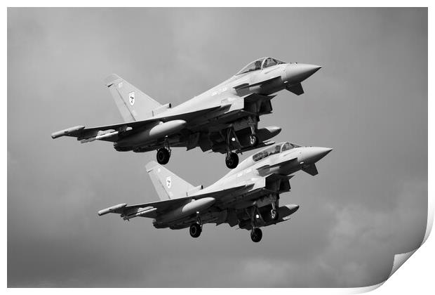 Eurofighter Typhoons in Tandem Print by J Biggadike