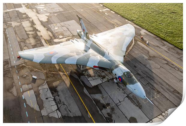 Vulcan Bomber Aerial View Print by J Biggadike