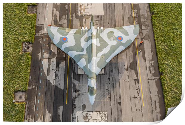 Vulcan Bomber Aerial View Print by J Biggadike