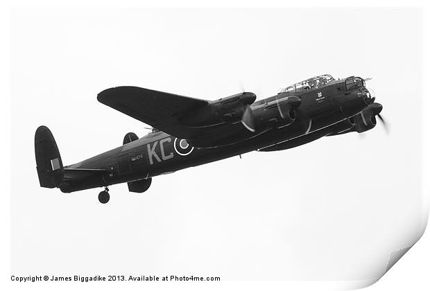 Lancaster Bomber Print by J Biggadike