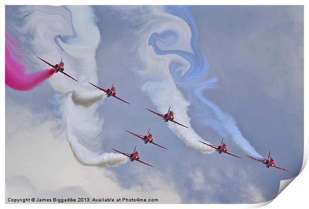 Red Swirl Print by J Biggadike