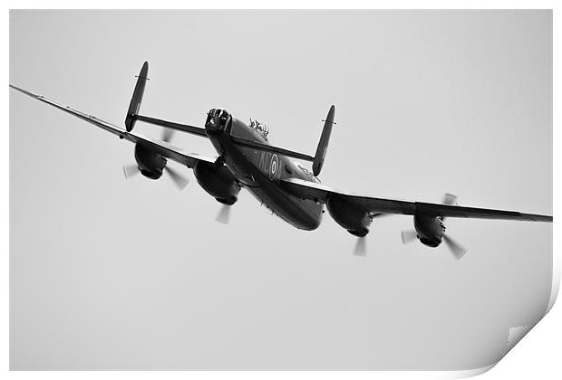 Lancaster Bomber Mono Print by J Biggadike