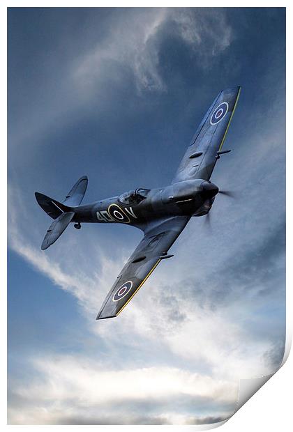 Supermarine Spitfire Pass Print by J Biggadike