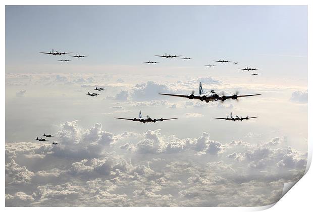 B-17 Bomb Group Print by J Biggadike