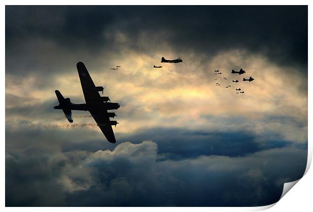 B-17 Battle Damage Print by J Biggadike