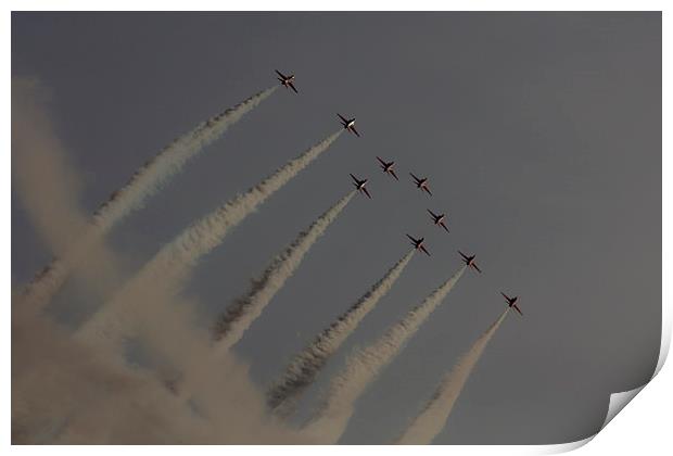 Red Arrows 2014 Print by J Biggadike