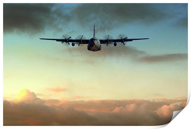 C-130E Inbound Print by J Biggadike