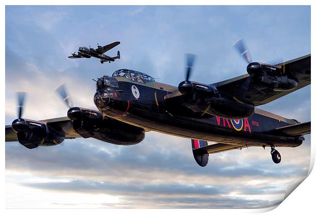 Avro Lancasters  Print by J Biggadike