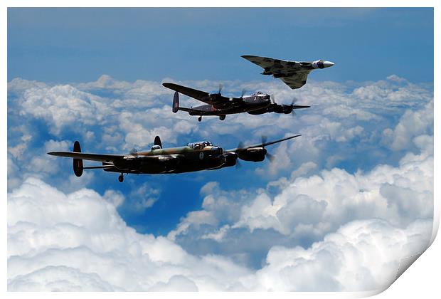 Vulcan and Lancasters  Print by J Biggadike