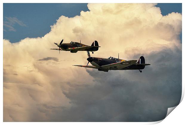 Spitfire & Hurricane  Print by J Biggadike