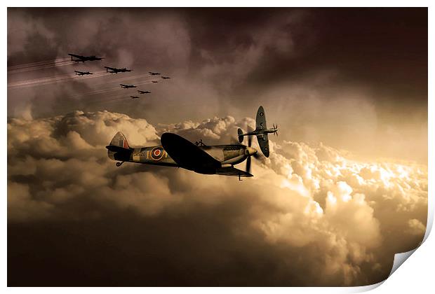 Spitfires and Lancasters Print by J Biggadike