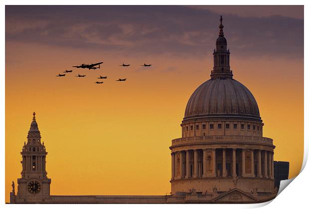 Warbirds Over London  Print by J Biggadike