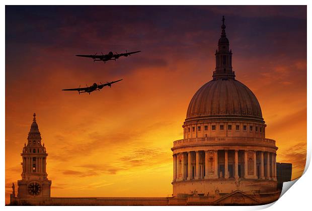 Lancasters over St Pauls  Print by J Biggadike