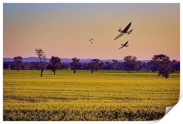 Spring Spitfires  Print by J Biggadike