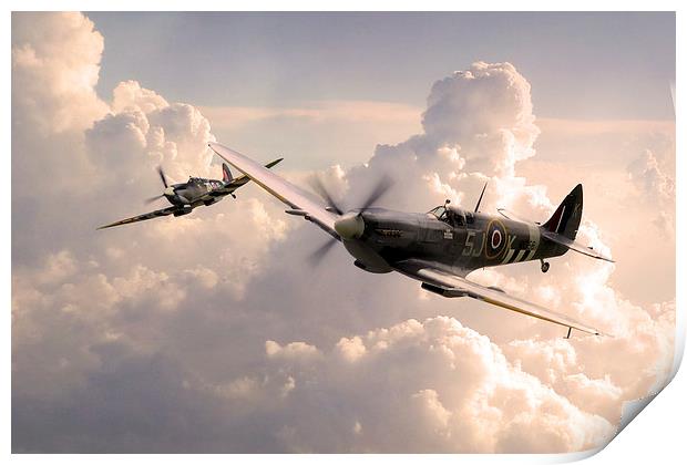 Supermarine Spitfire Angels  Print by J Biggadike